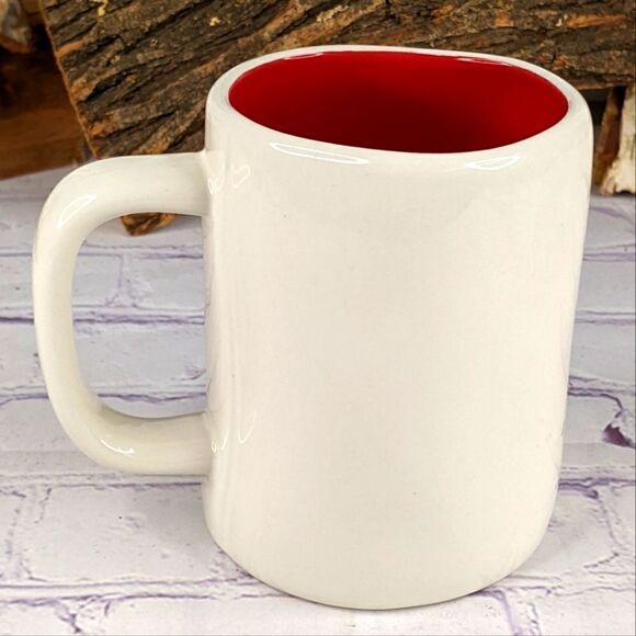 Rae Dunn DECK THE HALLS White/Red Ceramic Mug - Picture 2 of 6